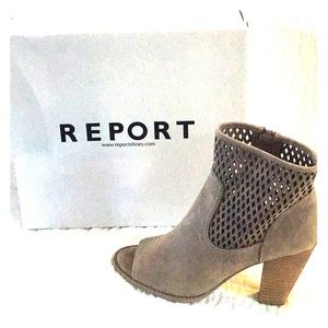 Peep Toe Report Bootie Size 7.5 NWT Taupe